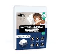 Beddy-Bye Protege Matelas 70x190 Impermeable Lot de 2 Respirant Infroissable Certifié Oeko-Tex - Alese 70x190 Impermeable avec 4 Coins Élastiques Éco-Responsable - Blanc