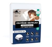 Beddy-Bye Protege Matelas 80x200 Impermeable Respirant Infroissable Certifié Oeko-Tex - Alese 80x200 Impermeable avec 4 Coins Élastiques Éco-Responsable - Blanc