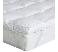 Bedecor Surmatelas 200 x 200cm Microfibre Respirante de Haute qualité, Ultra-Doux et Silencieux, Lavable en Machine, Blanc