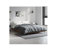 Bedframe bewerkt hout bruin eikenkleur 135x190 cm832292