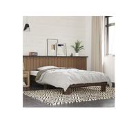 Bedframe bewerkt hout en metaal bruin eikenkleurig 90x190 cm845886