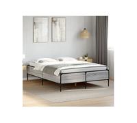 vidaXL Cadre de lit Sonoma gris – Bois travaillé & métal – 120x200 cm – Sans matelas