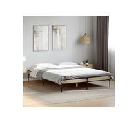 vidaXL Bedframe bewerkt hout metaal sonoma eikenkleurig 150x200 cm845012 Marron G