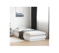 vidaXL Cadre de Lit, Sommier à Lattes, Lit Simple, Lit Adulte de Chambre à Coucher Intérieur, Moderne, Blanc 100x200 cm Bois 839595