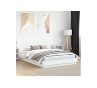 Bedframe bewerkt hout wit 140x200 cm3209856