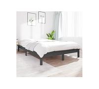 vidaXL Cadre de lit Gris 160x200 cm Bois de pin massif