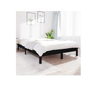 Bedframe massief grenenhout zwart 160x200 cm820555