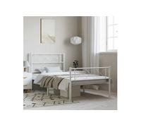 Bedframe met hoofd- en voeteneinde metaal wit 100x190 cm372338