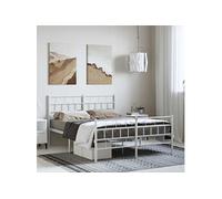 Bedframe met hoofd- en voeteneinde metaal wit 135x190 cm355725