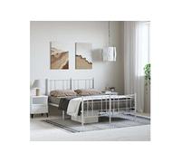 Bedframe met hoofd- en voeteneinde metaal wit 150x200 cm352549