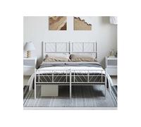 Bedframe met hoofd- en voeteneinde metaal wit 150x200 cm372248