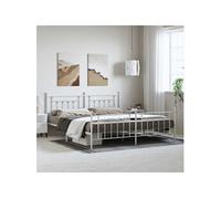 Bedframe met hoofd- en voeteneinde metaal wit 193x203 cm353610