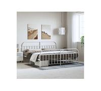 Bedframe met hoofd- en voeteneinde metaal wit 193x203 cm353708