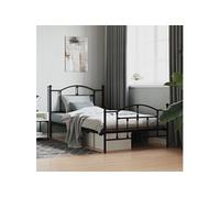 Bedframe met hoofd- en voeteneinde metaal zwart 107x203 cm353453