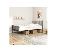 Bedframe met hoofd- en voeteneinde metaal zwart 120x190 cm350879
