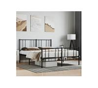 vidaXL Cadre de lit 352498 métal 140x190 cm avec tête et pied de lit noir