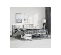 Bedframe met hoofd- en voeteneinde metaal zwart 193x203 cm350888