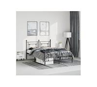 Bedframe met hoofd- en voeteneinde metaal zwart 193x203 cm374363