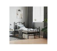 vidaXL Bedframe met hoofd- en voeteneinde metaal zwart 75x190 cm353447 Noir G
