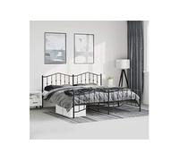 Bedframe met hoofd- en voeteneindeÂ metaal zwart 183x213 cm373812