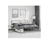 Bedframe met hoofd- en voeteneindeÂ metaal zwart 193x203 cm373813