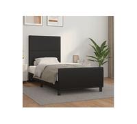 vidaXL Cadre de lit avec tête de lit Noir 90x190 cm Similicuir