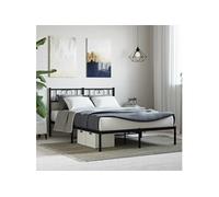 vidaXL Cadre de lit métal sans Matelas avec tête de lit Noir 120x200cm