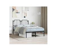 vidaXL Cadre de lit métal sans Matelas avec tête de lit Noir 120x200cm