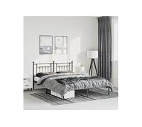 vidaXL Cadre de lit métal sans matelas avec tête de lit noir 135x190cm
