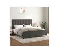 vidaXL Cadre de lit sans matelas gris foncé velours