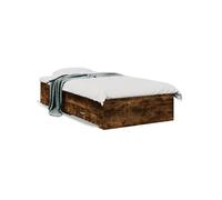 vidaXL Bedframe met lades bewerkt hout gerookt eikenkleurig 90x200 cm3280430 Marron G