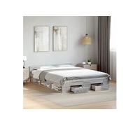 vidaXL Bedframe met lades bewerkt hout grijs sonoma eiken 160x200 cm3280739 Gris G
