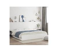 vidaXL Bedframe met lades bewerkt hout wit 200x200 cm3207245 Blanc G