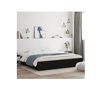 vidaXL Cadre de lit avec tiroirs Double sans matelas Noir 180x200 cm Bois d'ingénierie