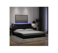 Bedframe met LED zonder matras 180x200 cm stof zwart3213720
