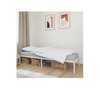 vidaXL Cadre de lit métal Blanc 80x200 cm, lit Simple, Meuble de Chambre à Coucher, lit d'invité, lit, Cadre de lit en métal, sommier, lit en métal