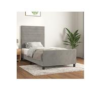 Bedframe zonder matras 100x200 cm fluweel lichtgrijs3125800