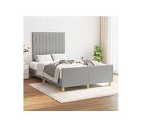 vidaXL Bedframe zonder matras 120x200 cm stof lichtgrijs3125203 Gris G