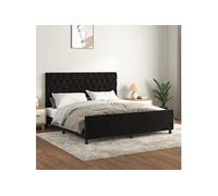 vidaXL Bedframe zonder matras 160x200 cm fluweel zwart3125948 Noir G