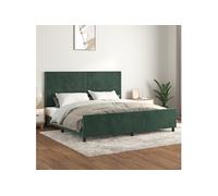 vidaXL Cadre de lit sans Matelas Vert foncé 200x200 cm Velours