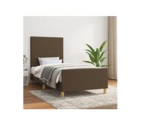 Bedframe zonder matras 80x200 cm stof donkerbruin3124850