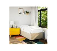 Bedframe zonder matras 90x200 cm stof crÃmekleurig3284448