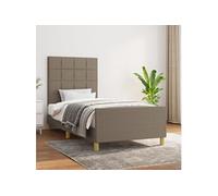vidaXL Bedframe zonder matras 90x200 cm stof taupe3125029 Taupe G