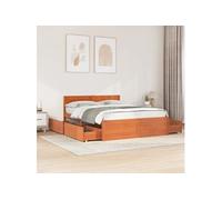 vidaXL Bedframe zonder matras massief grenenhout wasbruin 160x200 cm3282344 Marron G