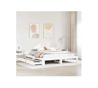 Bedframe zonder matras massief grenenhout wit 200x200 cm3308988