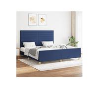 vidaXL Bedframe zonder matras stof blauw 160x200 cm3125152 Bleu G