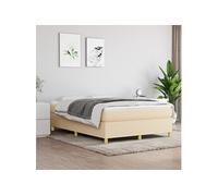 Bedframe zonder matras stof crÃmekleurig 140x200 cm3120966
