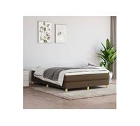 Bedframe zonder matras stof donkerbruin 140x200 cm3120617