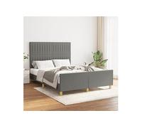 vidaXL Bedframe zonder matras stof donkergrijs 140x190 cm3125212 Gris G