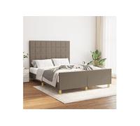 Bedframe zonder matras stof taupe 140x190 cm3125053